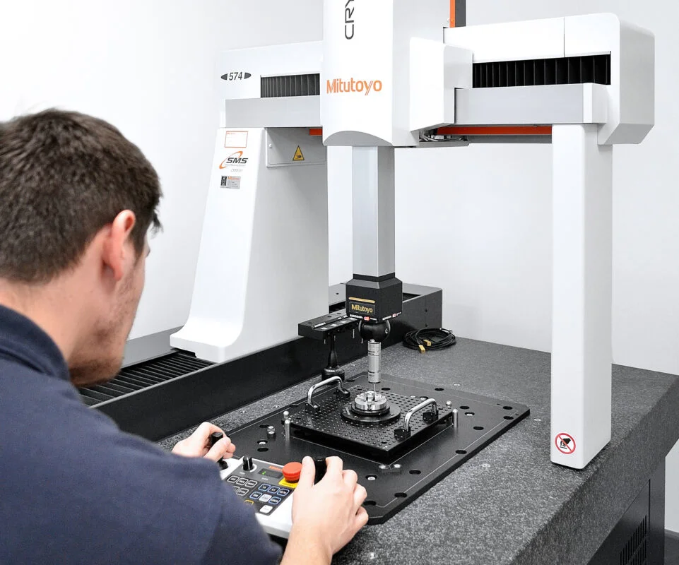 A coordinate measuring machine in a production inspection room